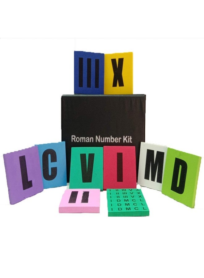 SquareDrop Roman Numbers Multi Color Magnetic Teaching Hands-On Tools for Students and Teachers - Roman Numbers - Image 1